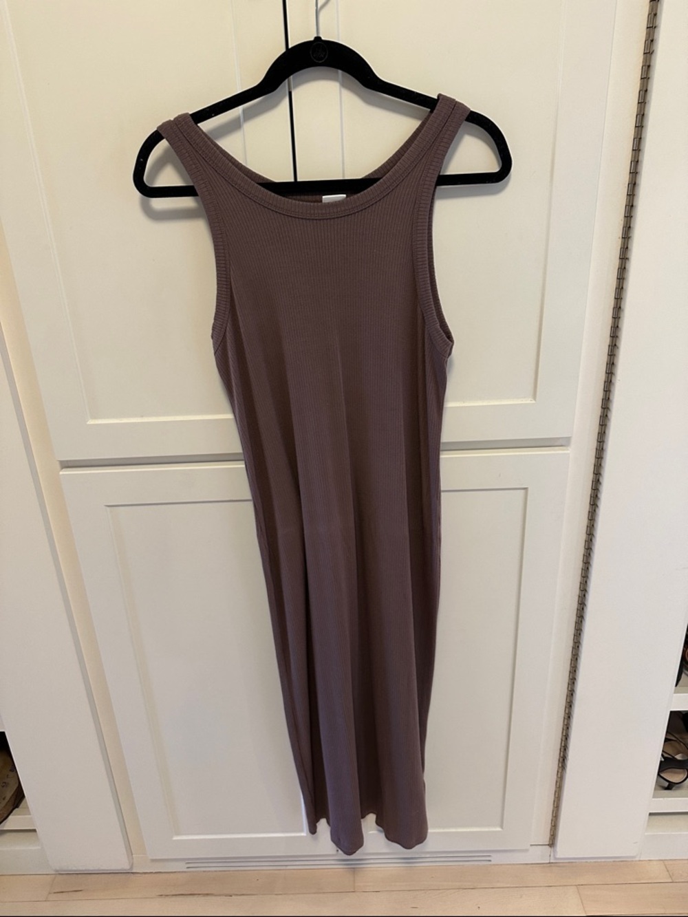 H&M Sleeveless Ribbed Maxi Dress in Mauve